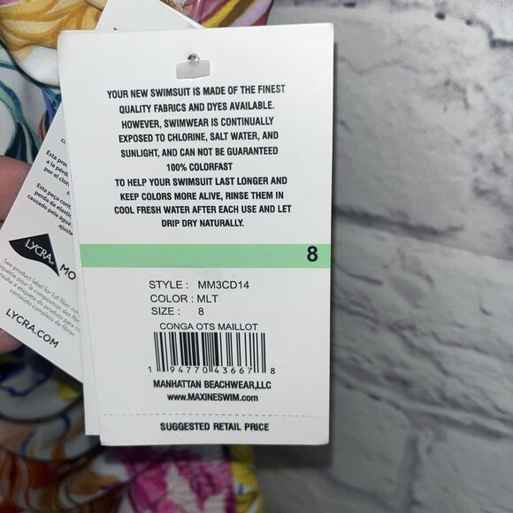 Maxine’s Of Hollywood Women’s NWT Minimizes Tropical Print Bathing Suit Size 8 - Picture 4 of 10